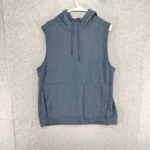 NO BULL Project Hoodie Wmns L Blue Sleeveless Fleece Lined Pocket Workout Gym